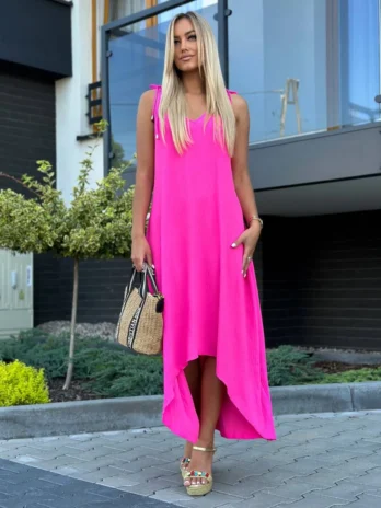 Sukienka trapezowa – różowa