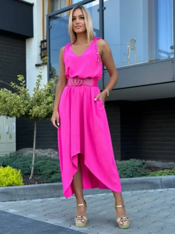 Sukienka trapezowa – różowa