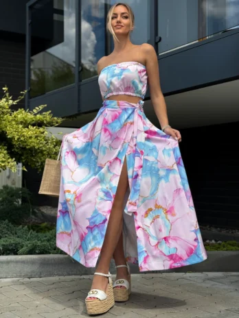 Komplet LORIS print – niebieski