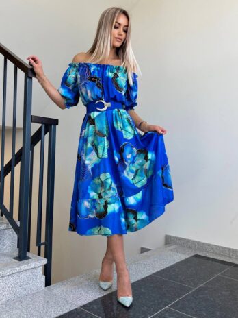 Sukienka hiszpanka TINA – chaber w kwiaty