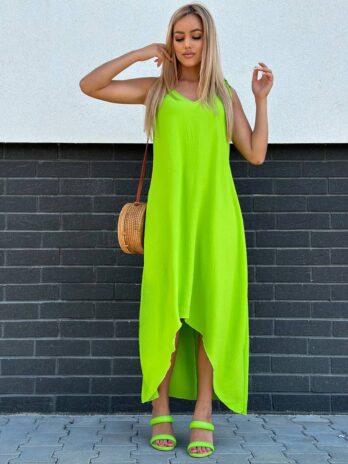 Sukienka trapezowa – limonka