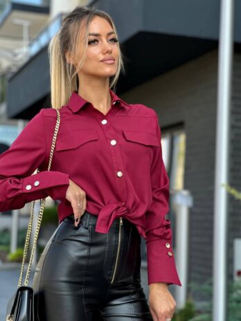 Koszula z patkami MARINA – burgundowa