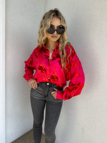 Koszula OVER AUTUMN – czerwono – bordowa