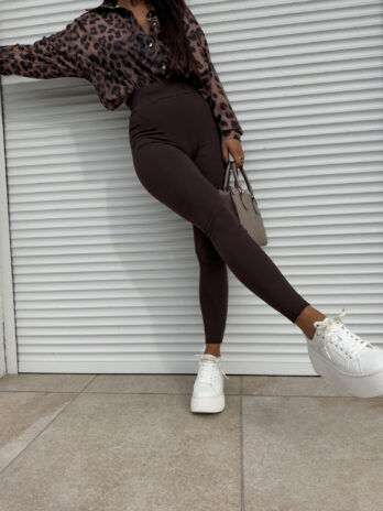 Legginsy GYM – czekoladowe