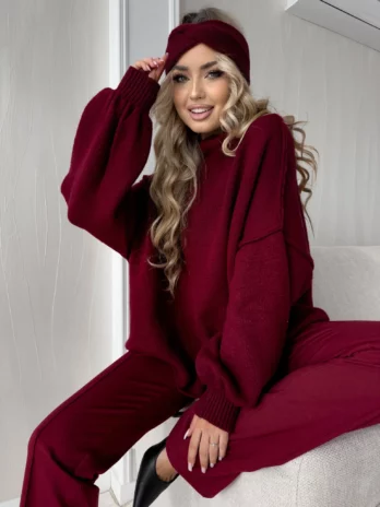 Sweter golf BRENDA – bordowy