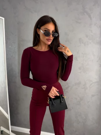 Bluzka LINDA II logo – bordowa