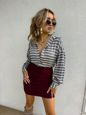 Koszula OVER AUTUMN wiskoza paski – szara