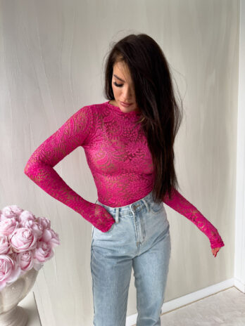 Bluzka SABRINA koronka – różowa