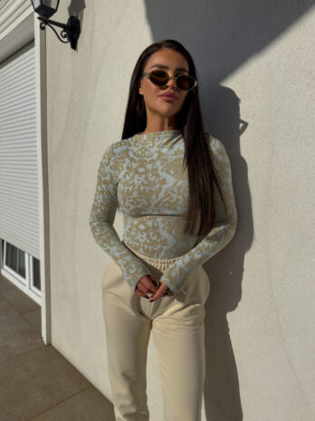 Bluzka SABRINA błękitno – złota