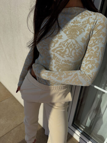 Bluzka SABRINA błękitno – złota