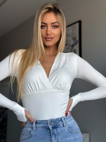 Bluzka w serek Marina – biała