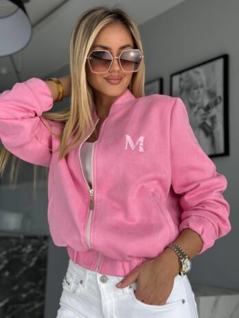 Zamszowa bomberka MARINA – różowa