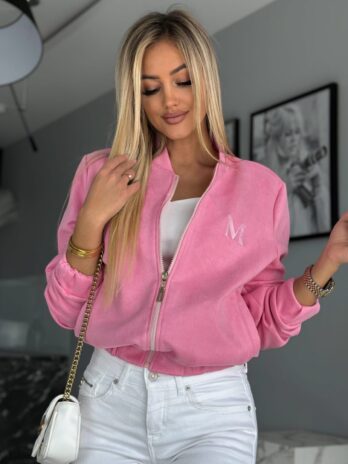 Zamszowa bomberka MARINA – różowa