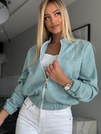 Zamszowa bomberka MARINA – miętowa