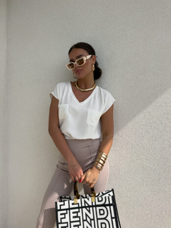 Bluzka KIESZONKI – ecru