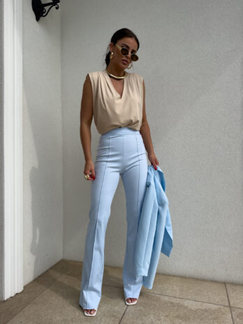 Spodnie DZWONY – błękitne