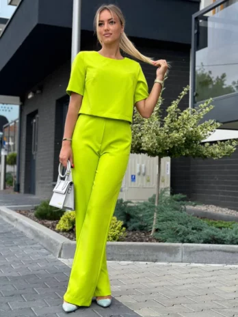 Komplet z bluzką – limonka