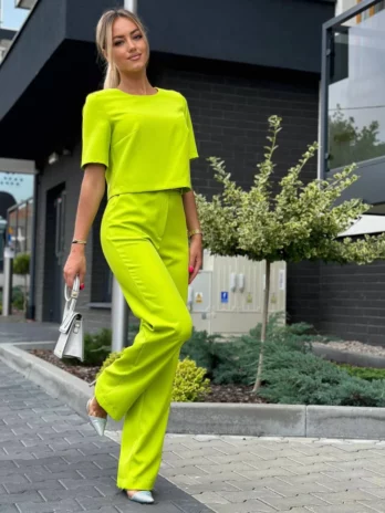 Komplet z bluzką – limonka