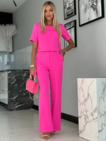 Komplet z bluzką – fuksja neon