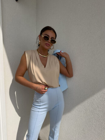 Bluzka BUSINESS – jasny beż