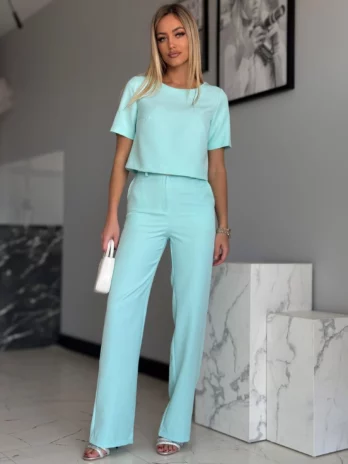 Komplet z bluzką – miętowy