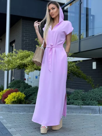 Sukienka z kapturem MARYLIAM – liliowa