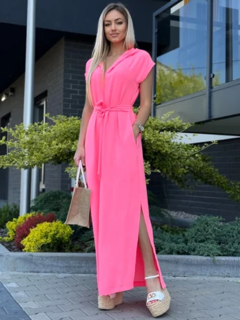 Sukienka z kapturem MARYLIAM – morelowa