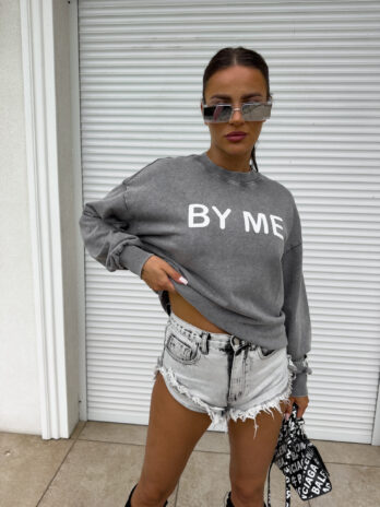 Dekatyzowana bluza DOSE – szara By Me