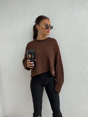 Sweter WARKOCZE – czekoladowy By Me