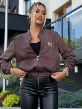 Zamszowa bomberka MARINA – czekoladowa