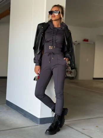 Dwuczęściowy komplet dresowy Marina – grafitowy