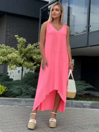 Sukienka trapezowa – morelowa