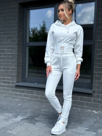 Dwuczęściowy komplet dresowy Marina – biały