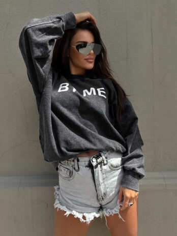 Dekatyzowana bluza DOSE – czarna By Me