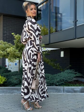 Sukienka ADELE – czarno – biała wzór Marina