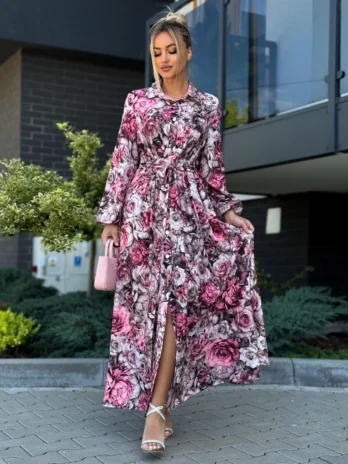 Sukienka ADELE – malinowa piwonia Marina