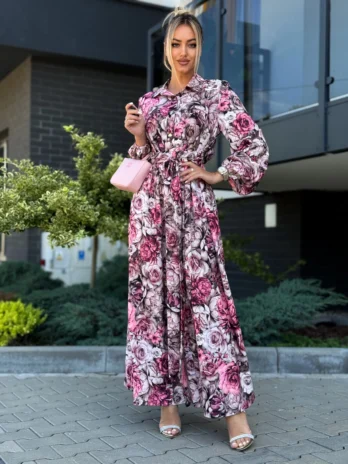 Sukienka ADELE – malinowa piwonia Marina