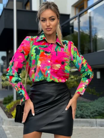 Koszula MARINA w kolorowy print