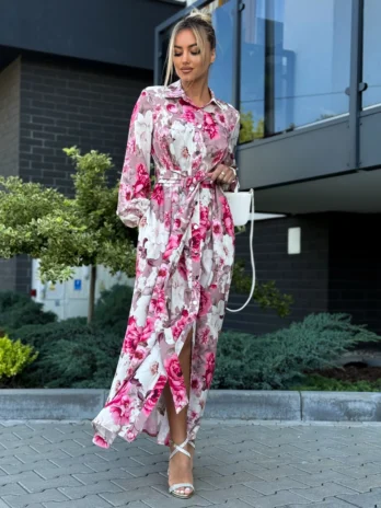 Sukienka ADELE  – w różowe kwiaty Marina