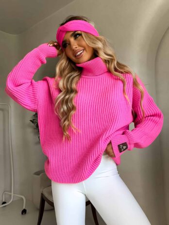 Sweter golf LAVER – barbi róż