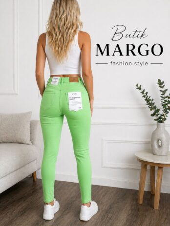 Spodnie jeansowe M.SARA – zielony neon